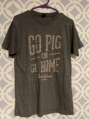 Tultex Gray Graphic Tee with Faded White Print